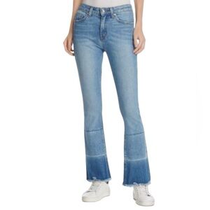 Derek Lam 10 Crosby Jane Flip Flop Jeans Raw Hem Two Tone mid rise 25